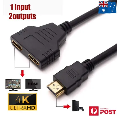 $4.80 • Buy 1080P HDMI Splitter 1 In 2 Out Cable Adapter Converter Multi Display Duplicator