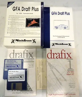 GFA Draft Plus Michtron & Drafix CAD ATARI 1040STE/f/Mega/Falcon/TT/520ST • £22.47