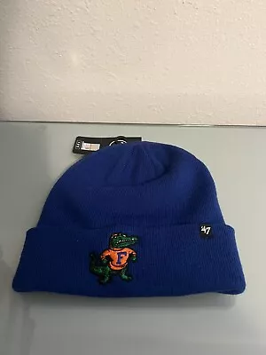 '47 Brand Florida Gators Retro Throwback Logo Knot Beanie Winter Hat Cap Blue • $21.95