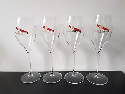 GH MUMM Set Of 4 Tulip Teardrop Glass Champagne Glasses Flute Barware • $19