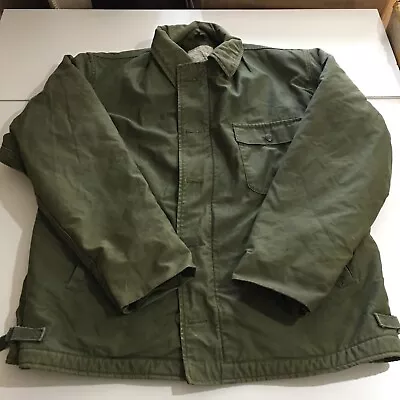 Vintage Military Cold Weather Permeable Deck Coat Jacket Large 42-44 • $44.95