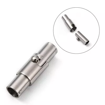 5pcs Stainless Steel Magnetic Screw Clasps Column Leather Closure Cord End Caps • £11.51