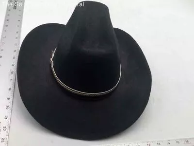 Pigalle Mens Black Crown Shape Belt Band Chokore Cowboy Hat Size 7 1/2 • $14.25