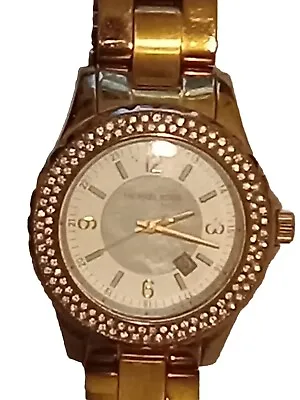 Michael Kors Madison Glitz Rose Gold Tone Analog Ladies Watch MK-5403  • $25