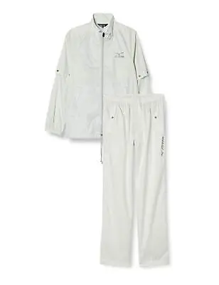 MIZUNO JAPAN Golf Stratch Rain Wear Jacket Pants Set White Gray Size M 52MG6A01 • $70.98