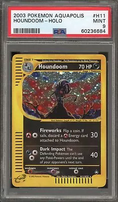 Pokemon Houndoom Aquapolis Holo Rare #H11 PSA 9 Mint • $265