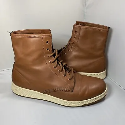 Mens Size 10 43eu Doc Dr Martens Newton Light Brown Cognac Leather Boots • $29.99