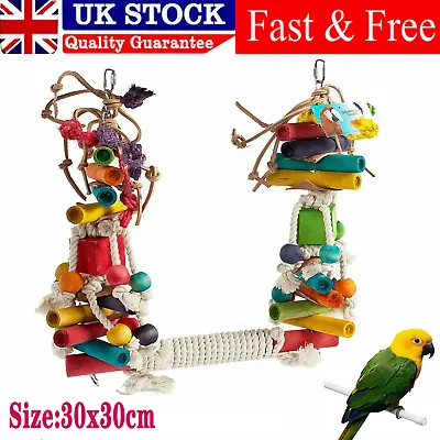 £8.59 • Buy 30*30CM Giant Parrot Swing African Grey Parrot Toy Large Cockatoo Macaw Bird Toy