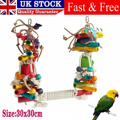 £8.59 • Buy 30*30CM Giant Parrot Swing African Grey Parrot Toy Large Cockatoo Macaw Bird Toy