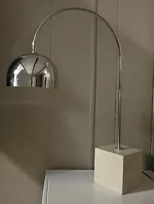 Vintage Flos Arco Cube Base Marble Chrome Table Lamp Mid Century Modern MCM RARE • $400