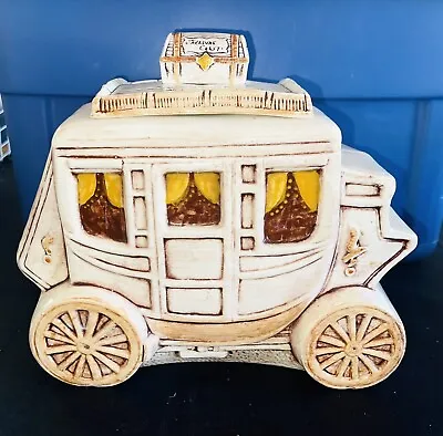Treasure Craft Stagecoach Cookie Jar Vintage Western Excellent! • $80