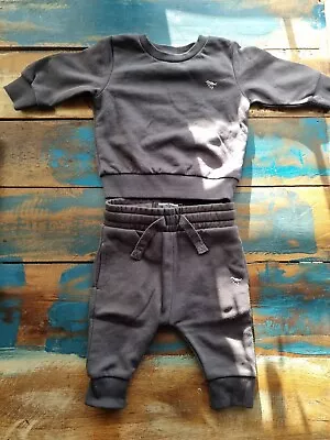 Next Baby Boy Suit Trousers And Sweatshirt Set Dark Grey 3-6 Months • £3