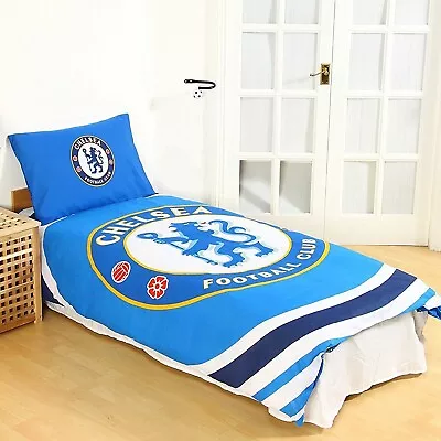 Chelsea FC Pulse Single Reversible Duvet Cover & Pillowcase Bedding Set Official • £23.50