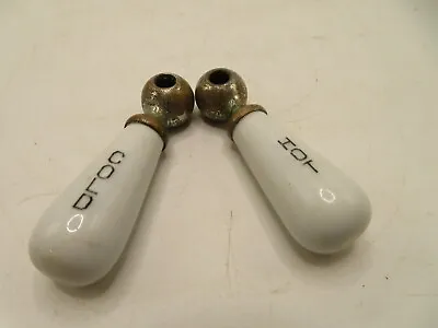 Vintage Antique Faucet Handle Hardware Porcelain Stubby Hot And Cold Handles • $19.99