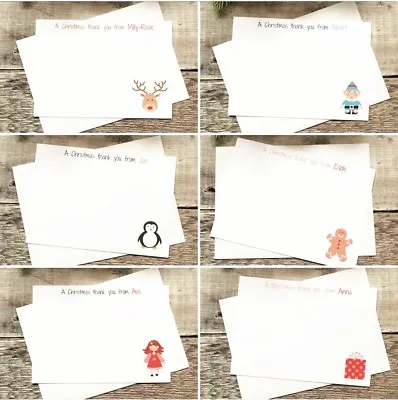 £3.99 • Buy 10 X Personalised Christmas Thank You Cards Notes Cute Children Kids