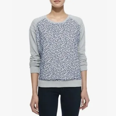 MAISON SCOTCH Embroidered Leopard Print Sweatshirt Top Pullover ~ P’tite X-Small • $17.46