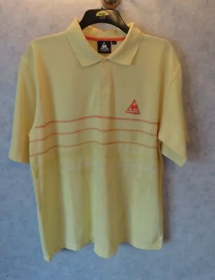 Vintage Le Coq Sportif Polo Golf Style Sports Yellow Top In XL • £10