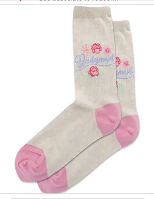 £5.72 • Buy NWT Hot Sox Bridesmaid  Natural Crew Neck  Ladies Socks