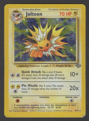 $18.60 • Buy 1999 Jolteon 4/64 Holo Rare - Pokemon Jungle Base Series - Vintage WOTC