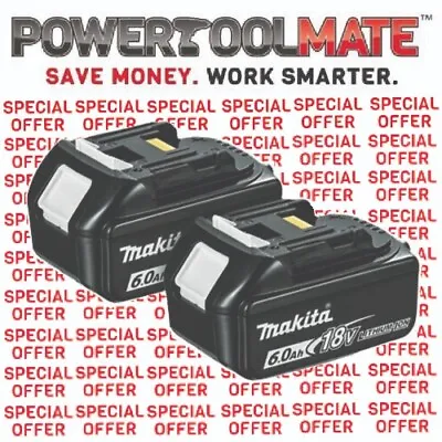 Makita Genuine BL1860 18V 6.0ah Lithium-ion LXT Battery UK *TWIN-PACK* • £148.99