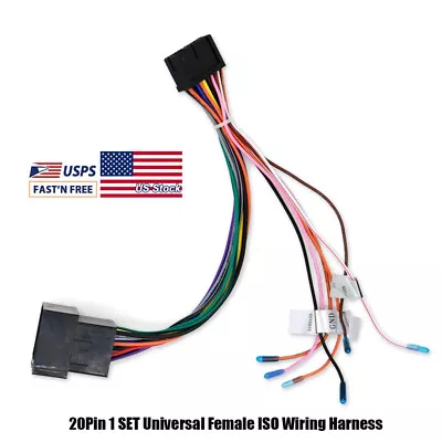 20Pin Female ISO Wiring Harness Car Radio Adaptor Connector Wire Plug And Play • $11.70