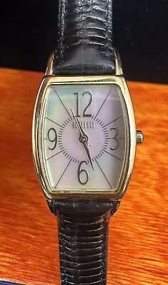 Rare Vintage ECCLISSI 14K Gold Case Watch MOP Dial Swiss Quartz Leather Band • $525