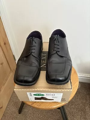 Next Premium Italian Leather Shoes - Black - Size 10 • £18.99