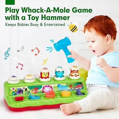 Pop Up Animals Toy With Music & Sound Early Educational Toy For 12 Months Baby • £18.90