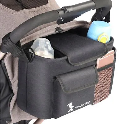 Baby Stroller Organiser Bag Mummy Pram Storage Buggy Storage Cup Bottle Holder . • £13.69