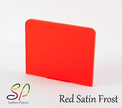Frosted Red Acrylic 3mm Cast Acrylic Sheet In A Red Satin Frost • £8.68