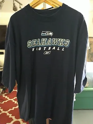 Vintage Reebok Seattle Seahawks Football 3/4 Length Sleeve Tee Size 2XL Nfl • $35