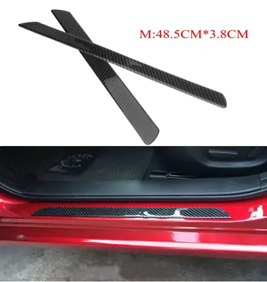 2x Black Carbon Fiber Car Door Scuff Sill Cover Panel Step Protector For All Car • $14.88