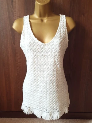£8.99 • Buy Dorothy Perkins Cream Crochet Fringe Vest Tank Top