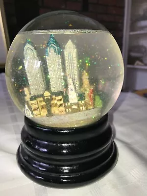 SAKS 5th Ave GLITTER Musical SNOW GLOBE Rocky Theme PHILADELPHIA PA Not Playing • $30