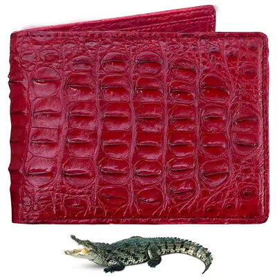 Genuine Crocodile Wallet Mens RFID Blocking Large Capacity Leather Card Holder • $71.25