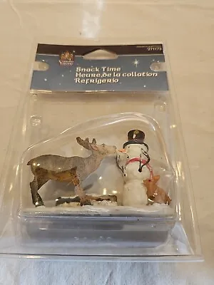  Carole Towne 2007 Snack Time Deer & Snowman Figurine Christmas Village 0271173 • $10.99