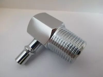 $16.99 • Buy Intake Manifold Vacuum Fitting 90 Degree 3/8  Npt 1/4  Nipple Chrome  #4536