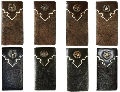 Longhorn Texas State Star Men Western Wallet Bifold Check Book Style  • $10.99