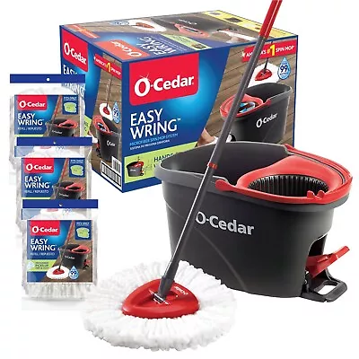 O-Cedar Easywring Microfiber Spin Mop & Bucket Floor Cleaning System With 3 Extr • $36.54