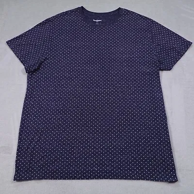 Goodfellow Mens Navy Blue White Polka Dot T-Shirt Crewneck Size XL • $11.70