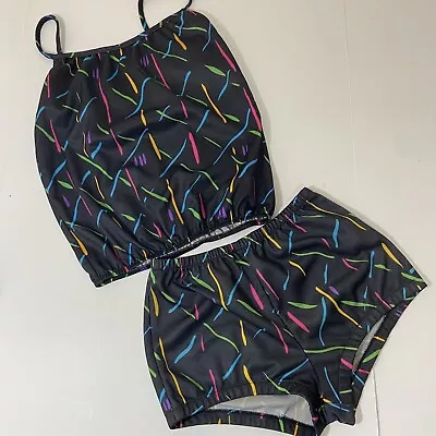 Vtg JCPenney Tankini Swimsuit Polyester 70s 80s Boyshort Geometric Size 10/12 • $39.99