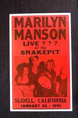 Marilyn Manson 1995 Tour Poster Slidell California • $4.50