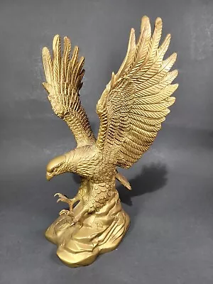 Vintage Brass Sculpture By Enesco Swooping Eagle Wingspan Talons Solid Brass • $18