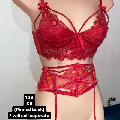 $150 • Buy MADAME RED BRA First Release (12B) *worn + CANDICE WASPIE (XS) *BNWT (Set Of 2)