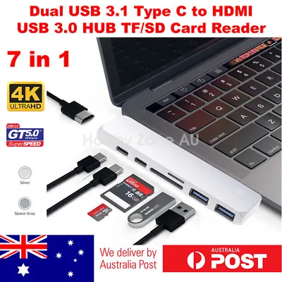 $21.47 • Buy 7in1 USB C 3.1 Type-C To 4K HDMI Adapter SD TF Card Reader HUB Combo MacBook Pro