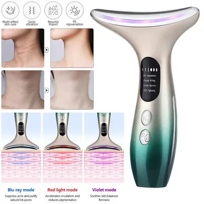 Facial Skin Tightening Lifting Device Face Neck Beauty Machine LED Microcurrent • £14.56