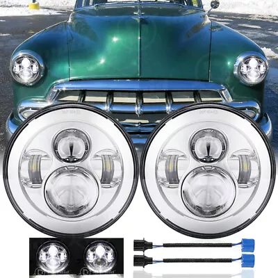 2x 7  Inch Round LED Headlights Hi/Lo Beam For Chevy Styleline Deluxe 1949-1952 • $49.99