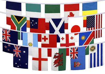 £12.99 • Buy Rugby 20 Country Flags Set Bunting Table Flags Waving Large 5 X 3