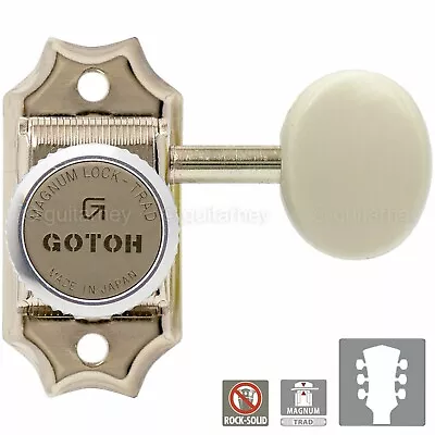 NEW Gotoh SD90-05MA MGT MAGNUM LOCKING Tuners L3+R3 Plastic Buttons 3x3 - NICKEL • $79.95