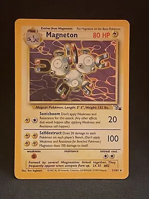 Magneton Holo Rare 11/62 Fossil Unlimited LP English Pokemon Card • $8.99